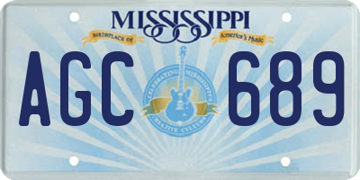 MS license plate AGC689