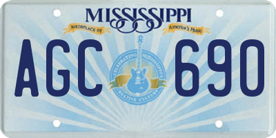 MS license plate AGC690