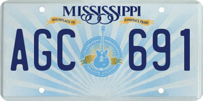 MS license plate AGC691