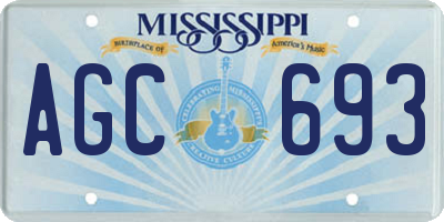 MS license plate AGC693