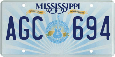 MS license plate AGC694