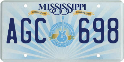 MS license plate AGC698