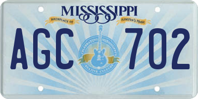MS license plate AGC702