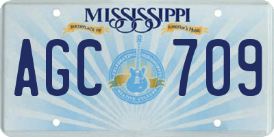 MS license plate AGC709