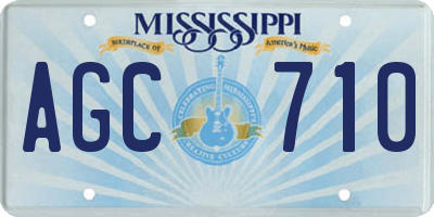 MS license plate AGC710