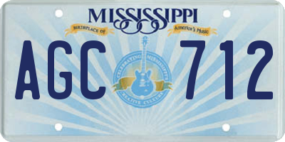 MS license plate AGC712