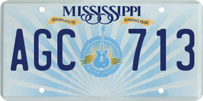 MS license plate AGC713