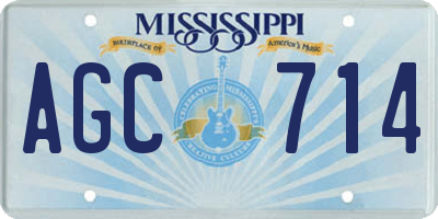 MS license plate AGC714