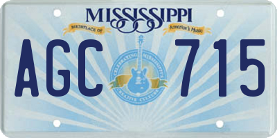 MS license plate AGC715
