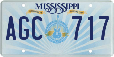 MS license plate AGC717