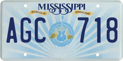 MS license plate AGC718