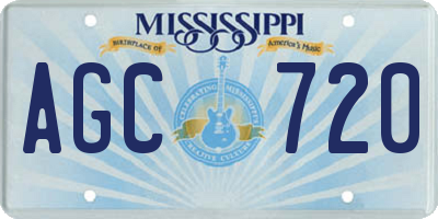 MS license plate AGC720