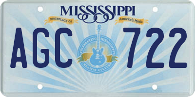 MS license plate AGC722