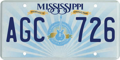 MS license plate AGC726