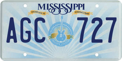 MS license plate AGC727