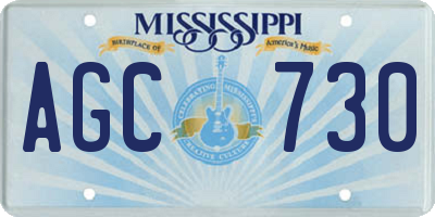 MS license plate AGC730
