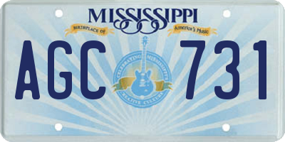MS license plate AGC731