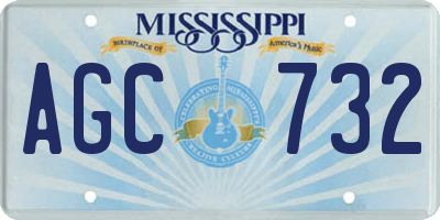 MS license plate AGC732