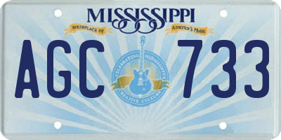 MS license plate AGC733