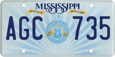 MS license plate AGC735
