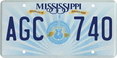 MS license plate AGC740