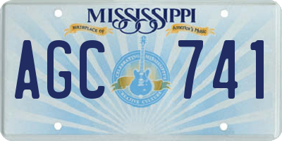 MS license plate AGC741