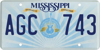 MS license plate AGC743
