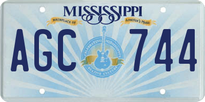 MS license plate AGC744