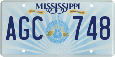 MS license plate AGC748