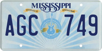 MS license plate AGC749