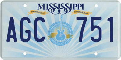 MS license plate AGC751