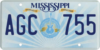 MS license plate AGC755