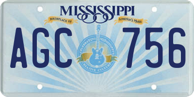 MS license plate AGC756