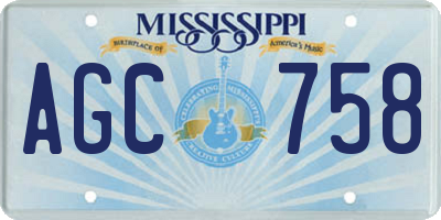 MS license plate AGC758