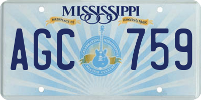 MS license plate AGC759