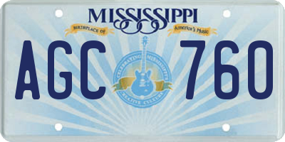 MS license plate AGC760
