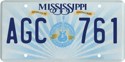 MS license plate AGC761