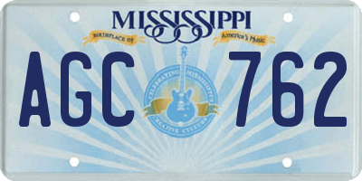 MS license plate AGC762