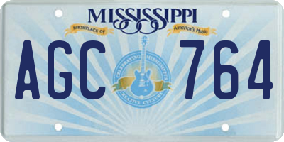 MS license plate AGC764