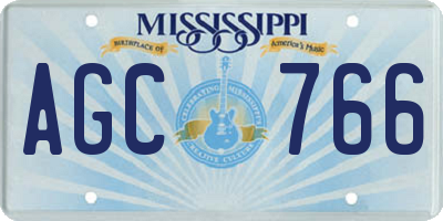 MS license plate AGC766