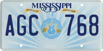 MS license plate AGC768
