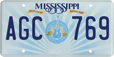 MS license plate AGC769