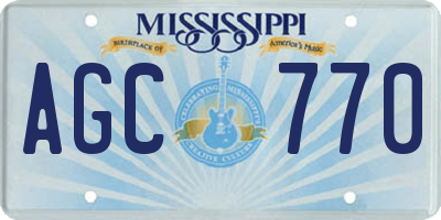MS license plate AGC770