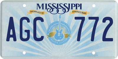 MS license plate AGC772