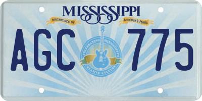 MS license plate AGC775