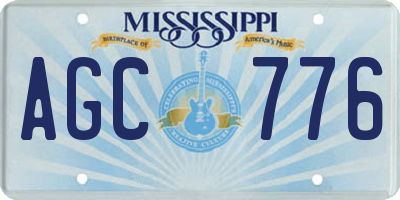 MS license plate AGC776