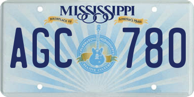 MS license plate AGC780