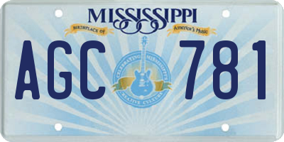 MS license plate AGC781
