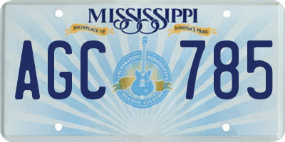 MS license plate AGC785