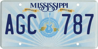 MS license plate AGC787